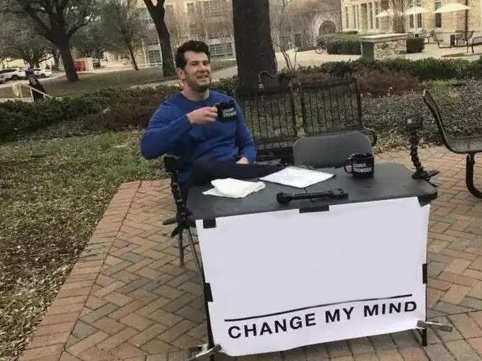 Change My Mind meme about Lion Pose