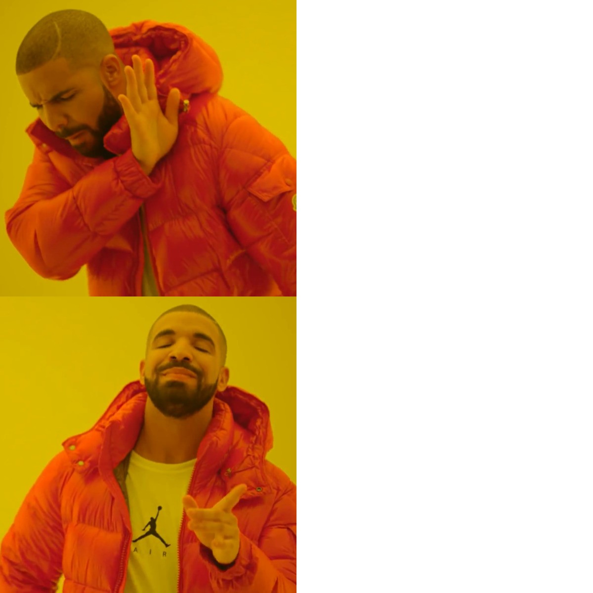 Drake Hotline Bling meme about Lion Pose