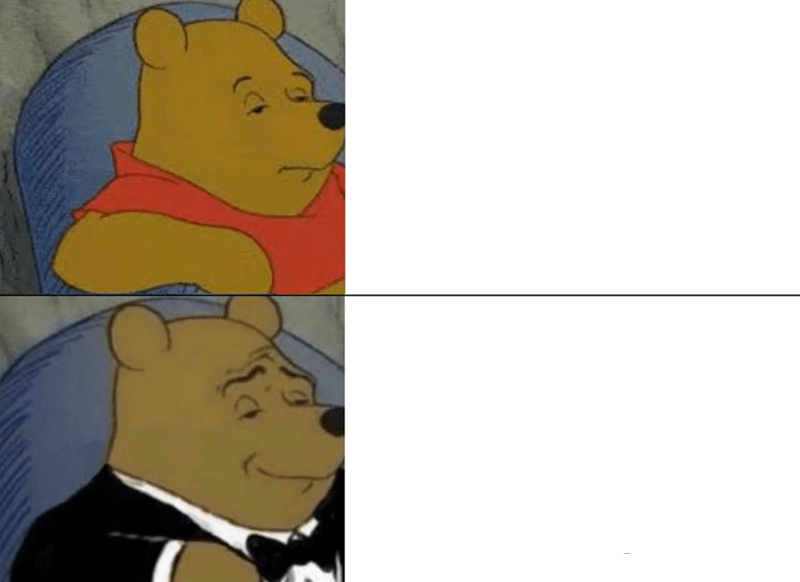 Tuxedo Winnie The Pooh meme about Lion Pose